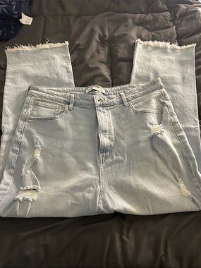Light Blue Straight Jen’s by celebrity pink with Distressed Hem